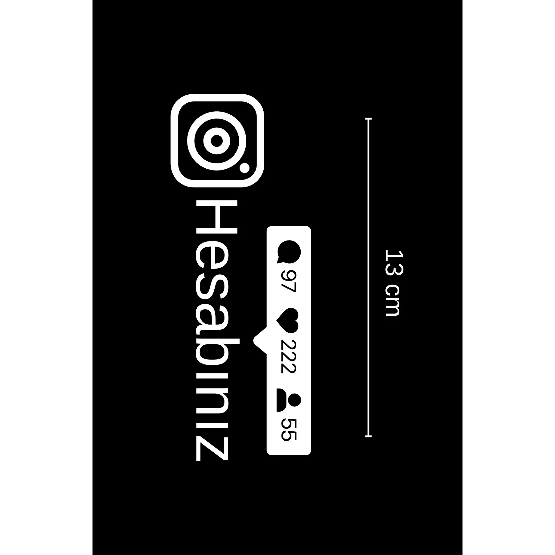 Наклейка на окно учетной записи Instagram для белого автомобиля и мотоцикла настраиваемая этикетка
