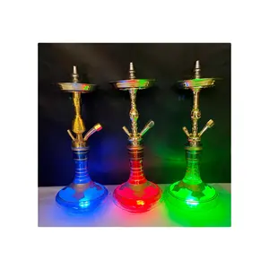 Set Hookah Shisha Kaca Timbal Dasar Hookah Mesir Dihiasi Arab Mewah Unik dengan Vas Bertimbal