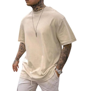 Personalizado Puff Serigrafía Logo Hombres Oversized T-Shirt Street-Wear Drop Shoulder Heavyweight Boxy Fit Camiseta en blanco - Product Image 3
