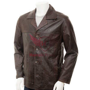 Chaqueta de cuero marrón para hombre-Logotipo personalizado para una elegancia atemporal y estilo personalizado Haz una declaración - Product Image 1