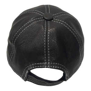 Gorro de Béisbol de Cuero Genuino de 5 Paneles Bordado Personalizado, Ajustable, Transpirable, para Hombre, Moda para Exteriores - Product Image 3