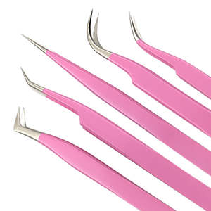 Pinces à cils de qualité salon pour les techniciens des cils, pointe fine en acier inoxydable, outil d'isolation et d'application - Product Image 2