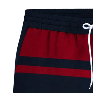 <b>Mens</b> 100% Polyester Striped Color Block Board Shorts Swim <b>Trunks</b> Elastic Waist Drawstring Mesh Lining Side Pockets Breathable - Product Image 4