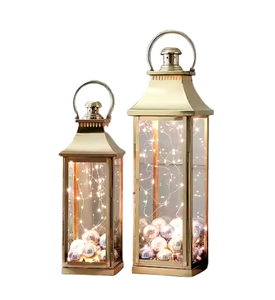Linternas de metal dorado hechas a mano para decoración navideña del hogar, accesorio de iluminación colgante duradero a un precio atractivo - Product Image 6