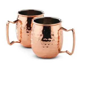 Mule de Moscou en cuivre martelé or rose, verres en métal de qualité supérieure pour les cafés, les bars, cadeau d'affaires, approvisionnement en cuivre pur pour l'exportation à l'échelle mondiale - Product Image 1