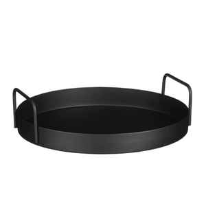 Modern Matte Black round Metal Serving <b>Tray</b> for Hotels and Events New Arrival Decorative <b>Tray</b> - Product Image 4