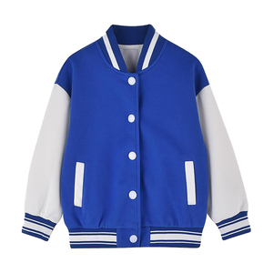 Veste universitaire sur mesure en gros d'usine, conception OEM, respirante, coupe-vent, haute qualité, broderie masculine, patch frontal en cuir véritable - Product Image 1