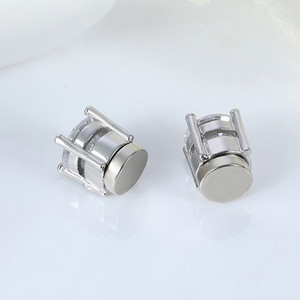 Wholesale jewelry zirconia stainless steel male <b>magnet</b> studs magnetic <b>earrings</b> for men - Product Image 6