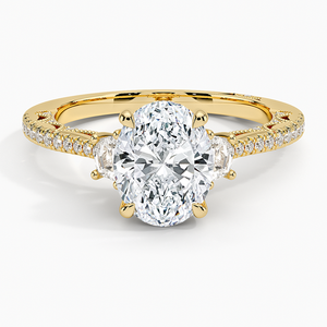 Exquisite 10K Gold Engagement and Wedding <b>Ring</b> Luxury Glamour with Radiant Symmetry Lab Grown Diamond <b>Fine</b> <b>Rings</b> - Product Image 1