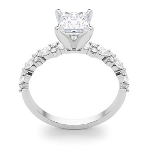 Princesse et poire coupe diamant Solitaire avec Accent Style bague de fiançailles pour les femmes - Product Image 3
