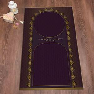 <b>Burgundy</b> Muslim Prayer <b>Rug</b>: Soft Islamic Ramadan Gift,Nonwoven Thin <b>Rug</b> - Product Image 5