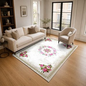 Tapis RUGS DEPOT LXDP-1021 en gros, multicolore, neutre, contemporain, abstrait, imprimé numériquement, lavable en machine, en chenille, antidérapant - Product Image 2