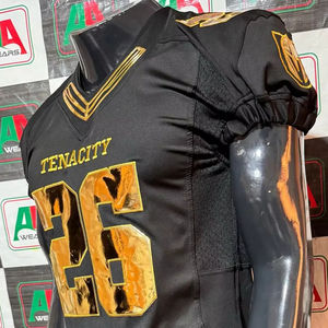 Maillot de football américain parent sublimation matériel de broderie en sergé grande taille soutien personnalisé respirant fabricant de photos réelles - Product Image 1