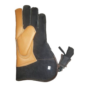 Guantes DE SEGURIDAD duraderos y transpirables de alta calidad, cuero de cetrería suave amarillo y marrón suave para trampa de animales, uso General - Product Image 6