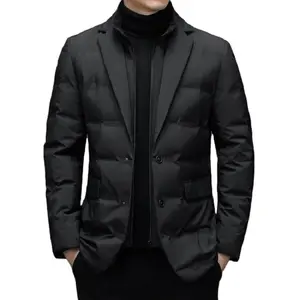 Großhandel Winter Männer Daunen gefüllt Wind dicht Wasserdicht Polyester Casual Blazer Anzug Jacke für Männer