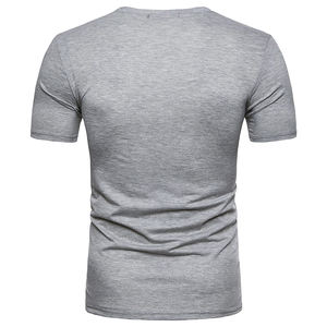 T-shirts en coton de haute qualité pour hommes, de couleur unie, surdimensionnés, à manches courtes, décontractés, à coupe ample, avec impression bouffante. - Product Image 3
