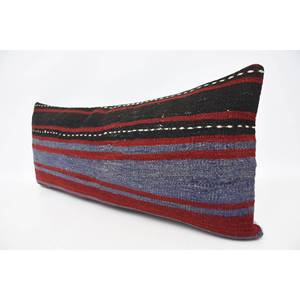 Almohada de lana a rayas rojas, 16x36 pulgadas, cojín decorativo con estampado Floral Vintage de lujo, antideslizante, extraíble, lavable, cierre de cremallera para - Product Image 4