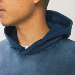 Sudadera con capucha de algodón de lana francesa Vintage para hombre 100% sólido invierno Boxy Streetwear estampado desgastado fabricante holgado con capucha - Product Image 5