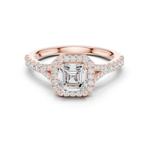 Bague de fiançailles de conception de couronne 14K Bijoux de mariée uniques - Product Image 2