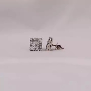 Personalizar 10K oro amarillo completo diamante aro pendientes con laboratorio crecido diamante joyería de lujo para las mujeres - Product Image 2