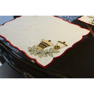 Juego de Decoración de Mesa Bordada de Lujo para Navidad, 19 Piezas, Rectangular, de Poliéster y Lino, Resistente a las Manchas - Product Image 3