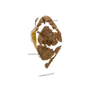 Bandeau de femmes de perles de verre de rocaille de tissu brodé à la main de mode-cadeau d'artisanat indien pour des occasions de fête - Product Image 1