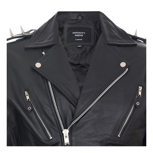 Chaqueta de cuero de imitación de Pu para motocicleta de motorista clásico para hombres y mujeres Blazer Slim Fit chaquetas de cuero de moda - Product Image 4