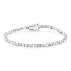 Pulsera de Diamantes Cultivados en Laboratorio de 3.6 CT, Certificada por IGI, Oro Blanco de 10K con Baño de Rodio, Elegante y Lujosa, Regalo de Aniversario de Bodas - Product Image 1