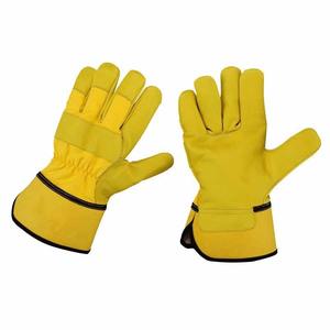 Buffalo Grain Leather Working <b>Gloves</b> Industrial <b>Safety</b> Hand Protection Flame Resistant Canadian Rigger Construction <b>Gloves</b> - Product Image 1