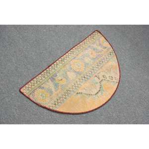 Tapis turc vintage jaune beige 2,5x1,5 pieds - Product Image 4