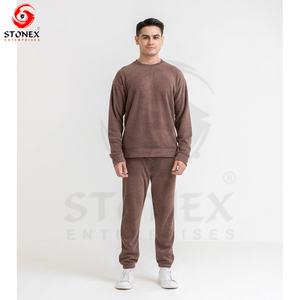 High Quality Lightweight Fleece Jogger Set Custom Logo Men's Sweatpants Casual Style with <b>Elastic</b> Waist Closure - Product Image 2