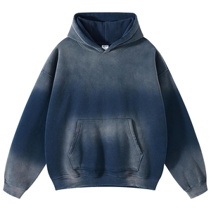 2024 nueva llegada hombres lavado ácido alta calidad 100% algodón ropa de primavera estampado de pantalla sudaderas con capucha en blanco personalizado lavado ácido Sudadera con capucha - Product Image 3