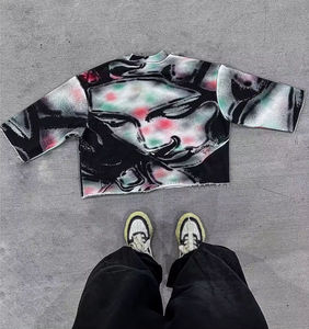 T-shirt de luxe personnalisé à manches 3/4 avec lavage à l'acide injection directe Streetwear court surdimensionné Vintage Boxy pour hommes Service OEM - Product Image 4