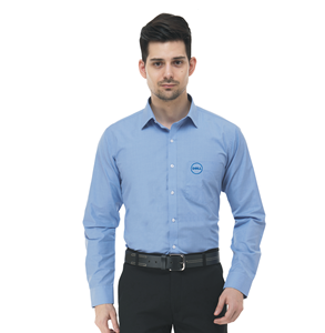 Chemise d'affaires pour homme de qualité supérieure, en polycoton, col coupé, manches longues, chemise de cérémonie Dell, logo brodé, chemise uniforme - Product Image 3