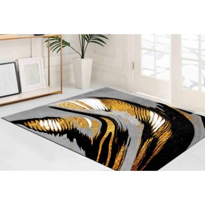 <b>Gold</b> Marbling Rug: Modern Salon Rug, Anti-Slip Carpet,Chenille Rug - Product Image 3
