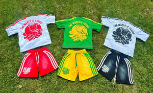 High Quality <b>Vintage</b> Washed Acid Wash <b>Men's</b> T-Shirts <b>Shorts</b> 100% Cotton Eco-Friendly Multi-Color Side Stripe Screen Printed - Product Image 5