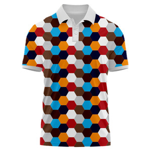 Polo de golf pour homme à manches courtes, coupe ajustée, en polyester et élasthanne, tricoté de haute qualité, impression par sublimation, avec boutons, personnalisable, livraison rapide, faible MOQ - Product Image 2