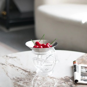 Nuevos tazones de lujo para servir nueces de Metal, venta al por mayor, logotipo personalizable, Pedestal, ensaladera decorativa para frutas, regalos de inauguración de la casa - Product Image 2