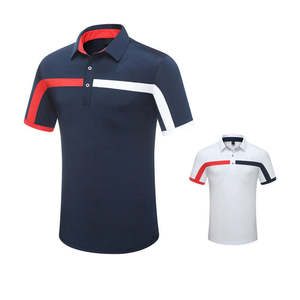 เสื้อโปโลผ้าฝ้าย100% สำหรับผู้ชายเสื้อเชิ๊ตกอล์ฟผ้าคอตตอนพิมพ์ลายปักโลโก้แบบเรียบๆ - Product Image 3