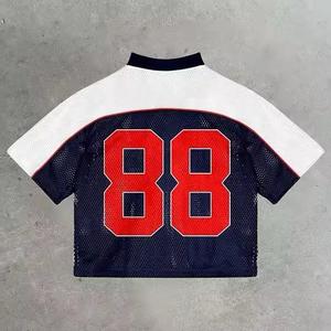 Chemise américaine de style de rue en tissu respirant Maillot de football américain rétro personnalisé pour hommes - Product Image 4