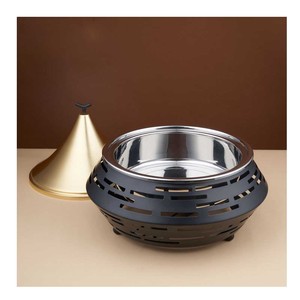 Chauffe-plat rond de qualité supérieure pour poêle de buffet de chauffage au carburant de restauration avec style moderne pour hôtels en acier inoxydable - Product Image 1