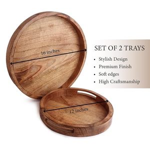 Plateau de service de luxe en bois de qualité supérieure, design original, finition brillante, pour fruits, idéal pour hôtels et ustensiles de cuisine - Product Image 4