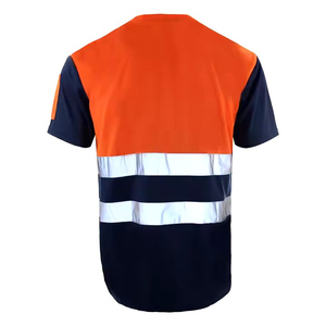 Top vente homme Hi Viz Polo t-shirts demi-manches vêtements de travail haut réfléchissant dernières chemises à col rond avec Logo sur mesure - Product Image 6