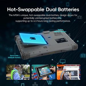 Nuovo robusto Tablet M10A 15.6 + 7 pollici finestre 11 Enterprise AMD Ryzen 7 16GB + 128GB SSD + HDD IP65 impermeabile doppia batterie OLED - Product Image 3