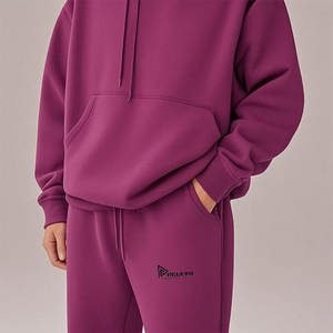 Conjunto de Sudadera con Capucha y Pantalones Deportivos Personalizados OEM, Fabricante de Conjuntos Deportivos de Felpa Lisa de Algodón, Conjunto Deportivo Extra Grande para Hombre - Product Image 3