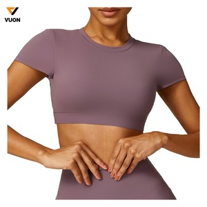เสื้อยืดเอวลอยสำหรับผู้หญิงเสื้อครอปสำหรับออกกำลังกายผ้าคอตตอน100% น้ำหนักเบาเสื้อครอปสำหรับผู้หญิงออกแบบได้ตามต้องการ - Product Image 6