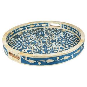 Gran oferta, bandeja para servir con incrustaciones de hueso, vajilla de cocina para el hogar de Chocolate, bandeja con incrustaciones de hueso para servir la cena, artículo decorativo de SCI - Product Image 1