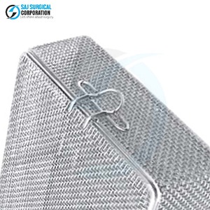Cesta de Malla Fina Manual con Tapa, Contenedor Duradero de Acero Inoxidable para Limpieza y Almacenamiento de Instrumentos Hospitalarios - Product Image 6