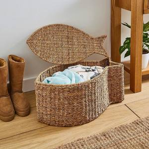 Cesta de Mimbre con Forma de Pez para Niños con Decoración de Oso, Hecha a Mano en Vietnam, Adorable Cesta de Regalo, Éxito de Ventas al por Mayor - Product Image 6