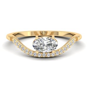 Bague en moissanite de qualité supérieure REYES, taille ovale, 0,59 ct, en or massif 14 carats, certifiée GRA, bagues d'éternité de mariage pour femmes, bijoux fins - Product Image 6